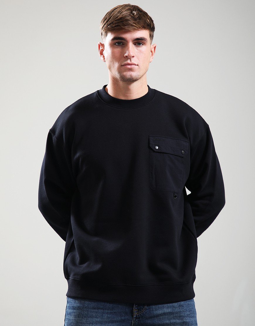 Barbour Leazes Crew Sweat Black