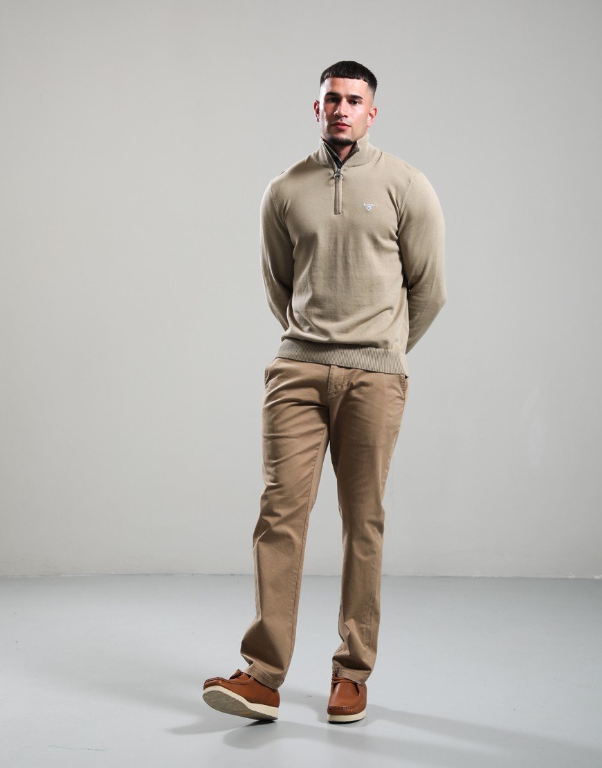 Barbour Lingwood Half Zip Sweat Washed Stone