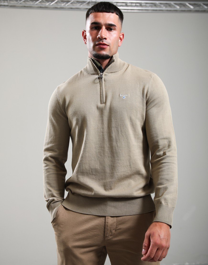 Barbour Lingwood Half Zip Sweat Washed Stone
