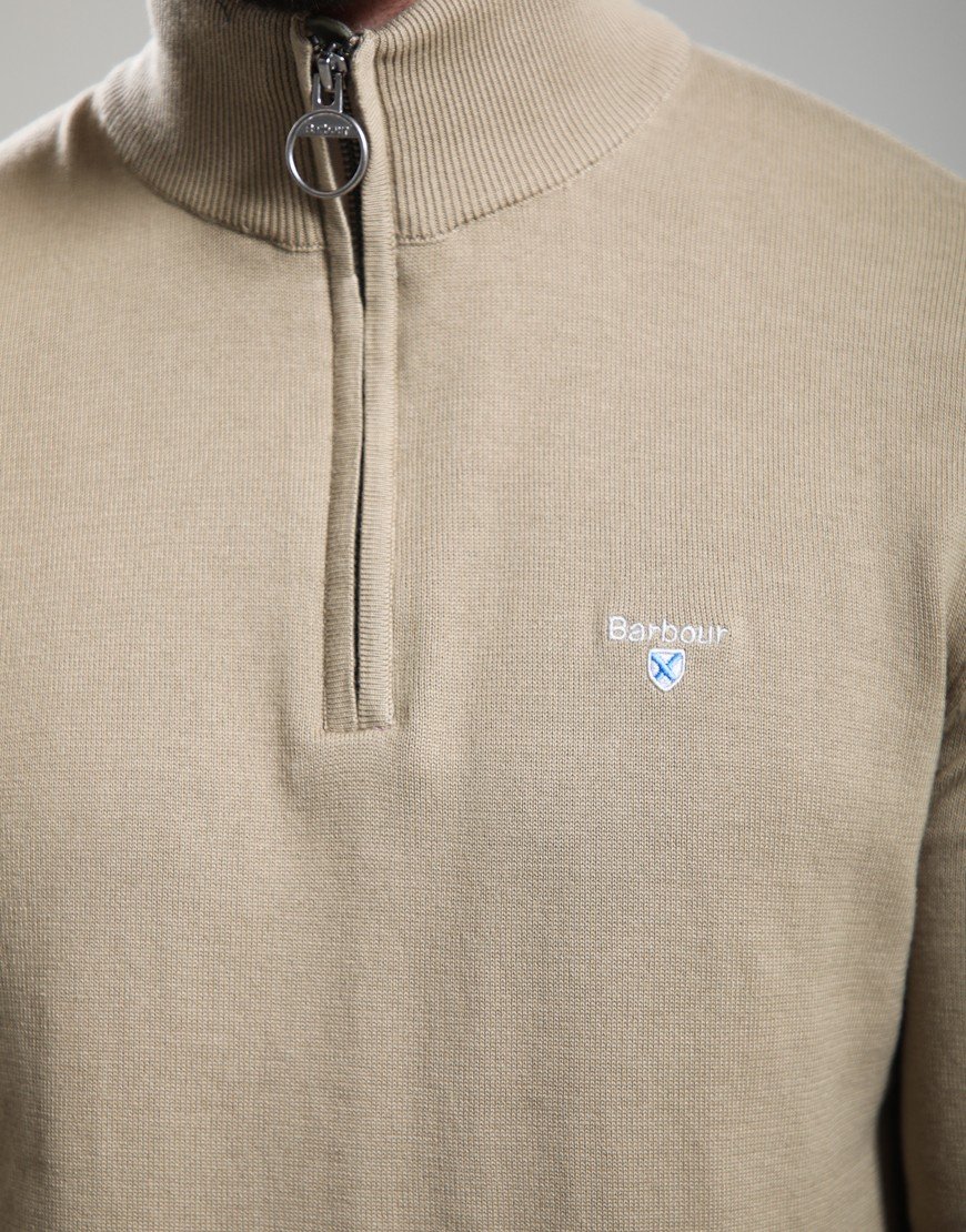 Barbour Lingwood Half Zip Sweat Washed Stone