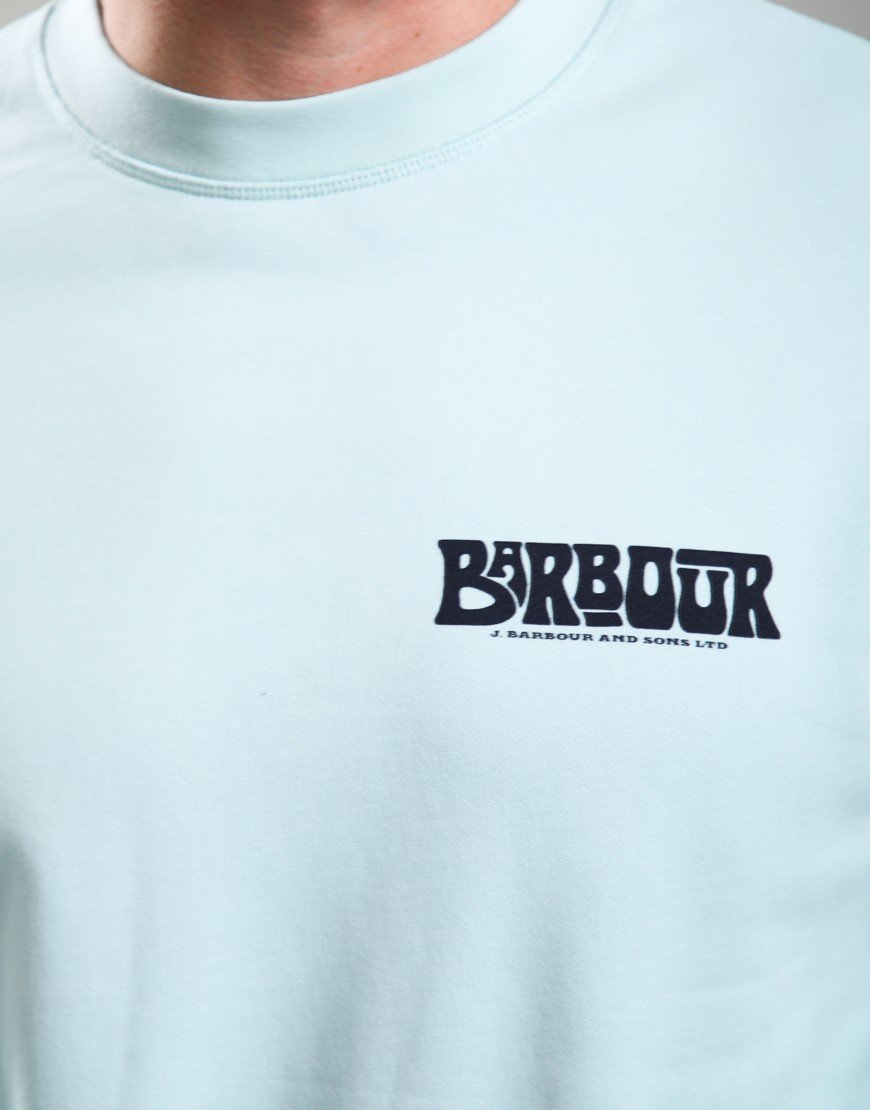 Barbour Livingstone Crew Neck Sweatshirt Mint Blue