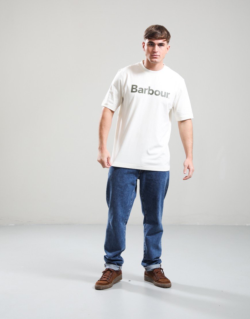 Barbour Logo Relaxed T-Shirt Antique White