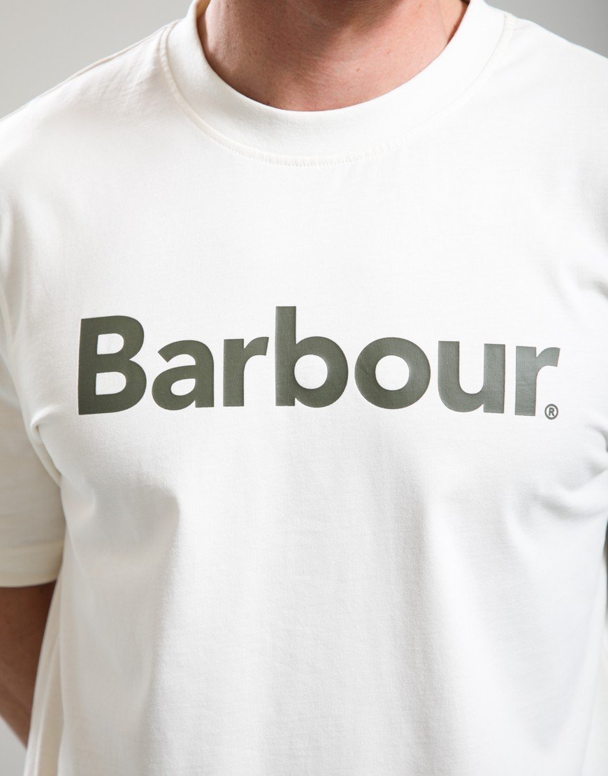 Barbour Logo Relaxed T-Shirt Antique White