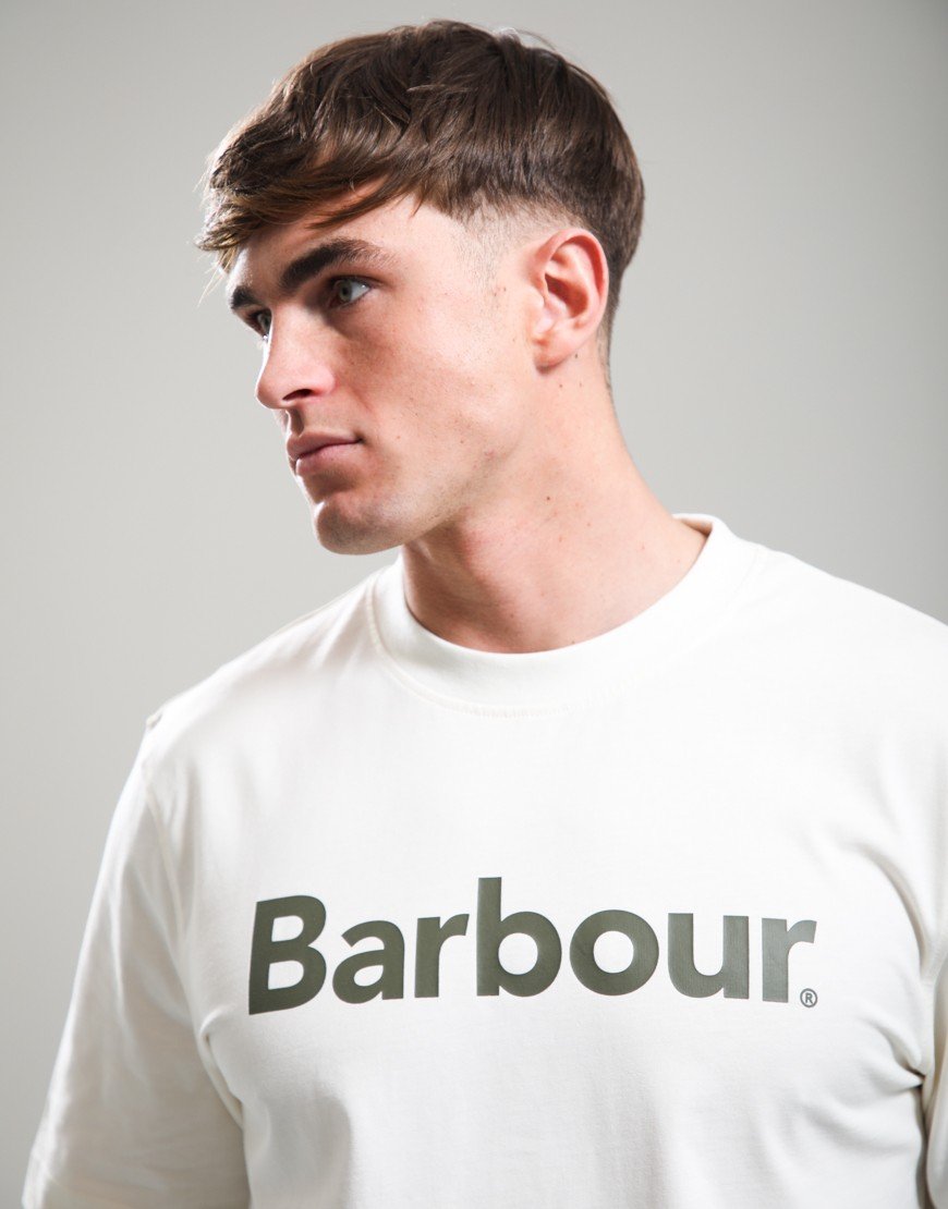 Barbour Logo Relaxed T-Shirt Antique White