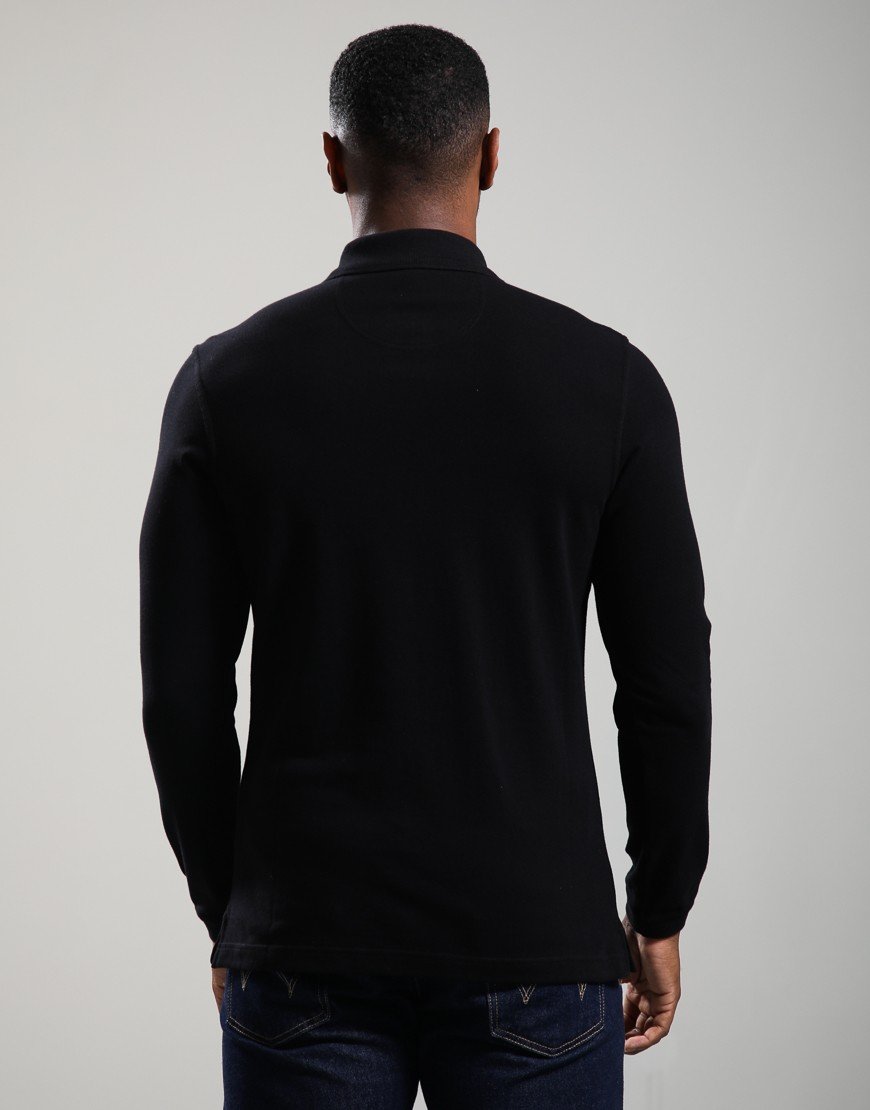 Barbour Long Sleeved Sports Polo Shirt  Black