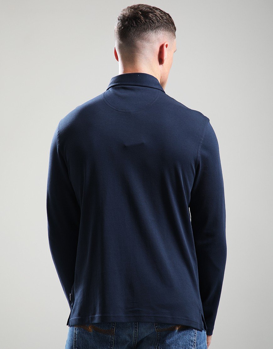 Barbour Cornpatch Long Sleeve Polo Shirt Navy