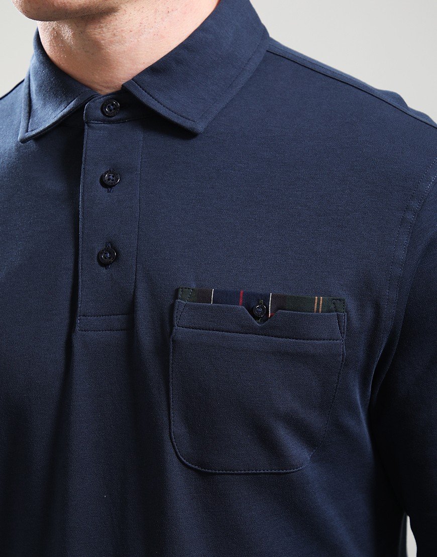 Barbour Cornpatch Long Sleeve Polo Shirt Navy