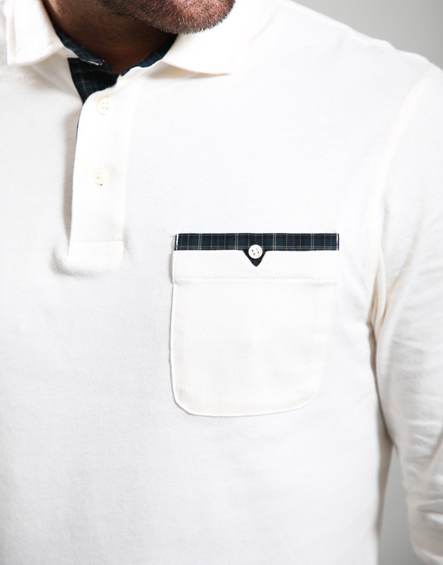 Barbour Corpatch Long Sleeve Polo Shirt Whisper White