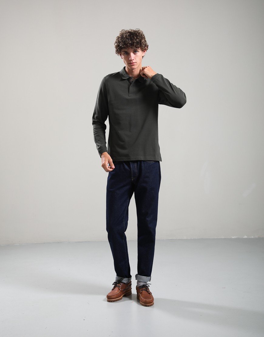 Barbour Long Sleeved Sports Polo Shirt  Forest