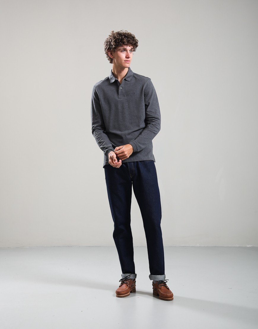 Barbour Long Sleeved Sports Polo Shirt  Slate