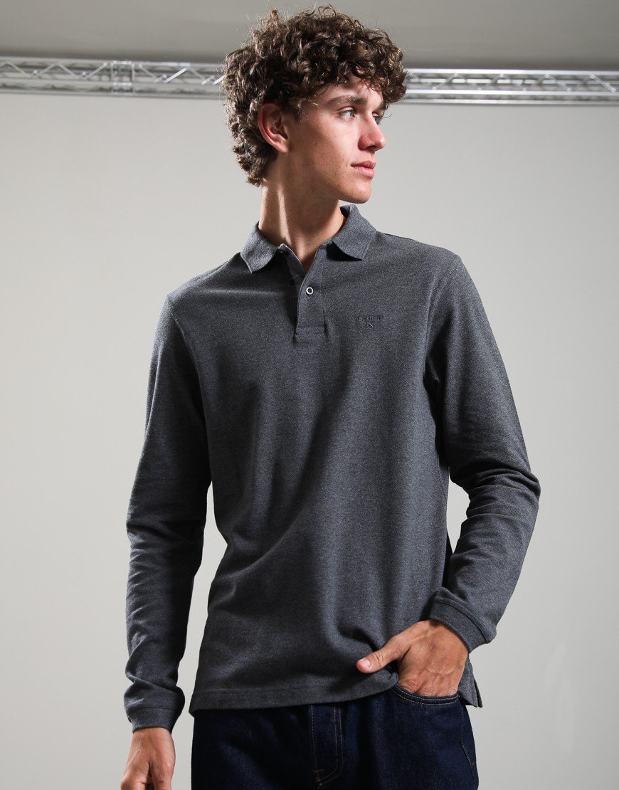 Barbour Long Sleeved Sports Polo Shirt  Slate