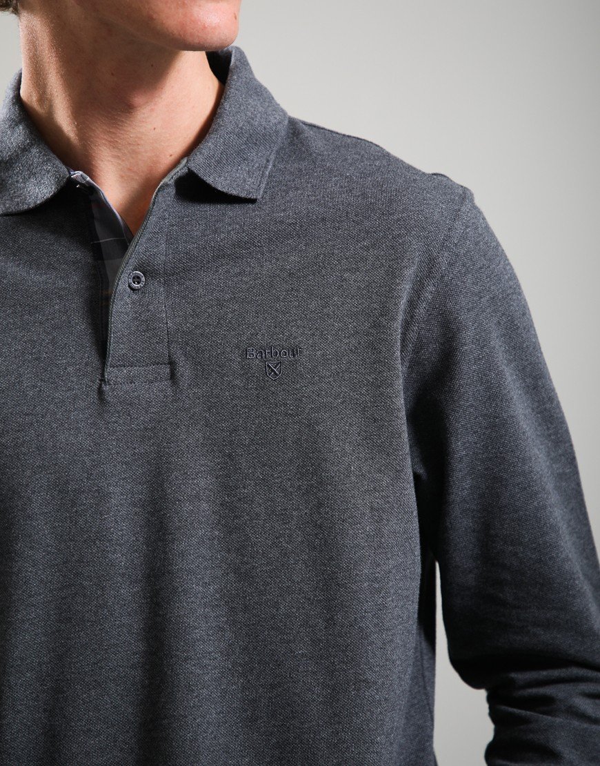 Barbour Long Sleeved Sports Polo Shirt  Slate
