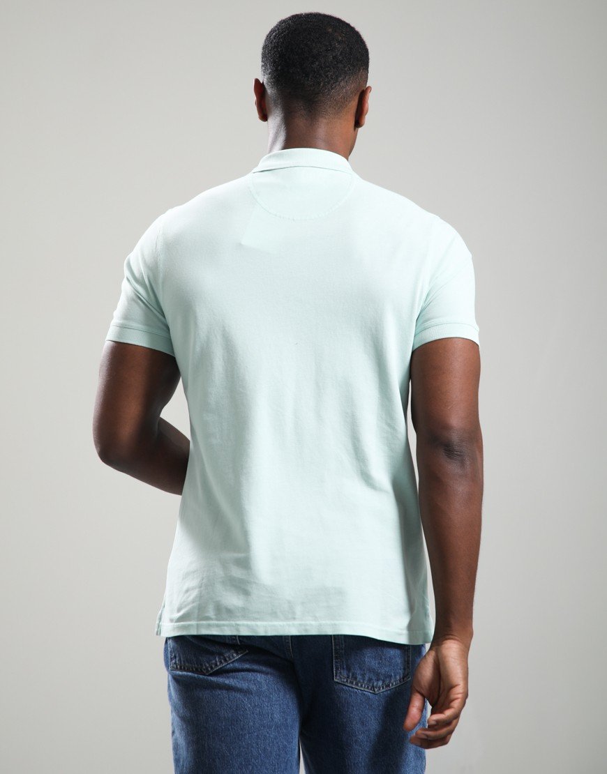 Barbour Lightweight Sports Polo Shirt Mint Blue