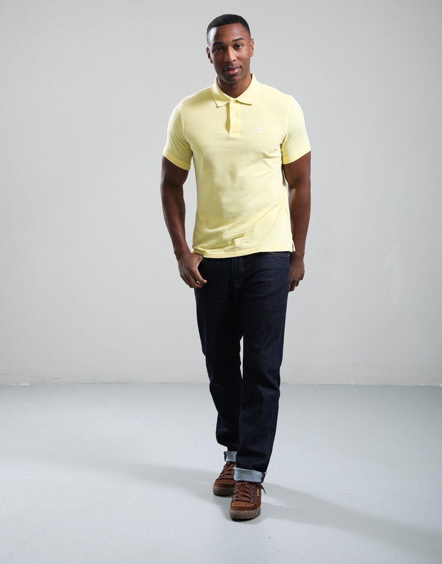 Barbour Lightweight Sports Polo Shirt Heritage Lemon