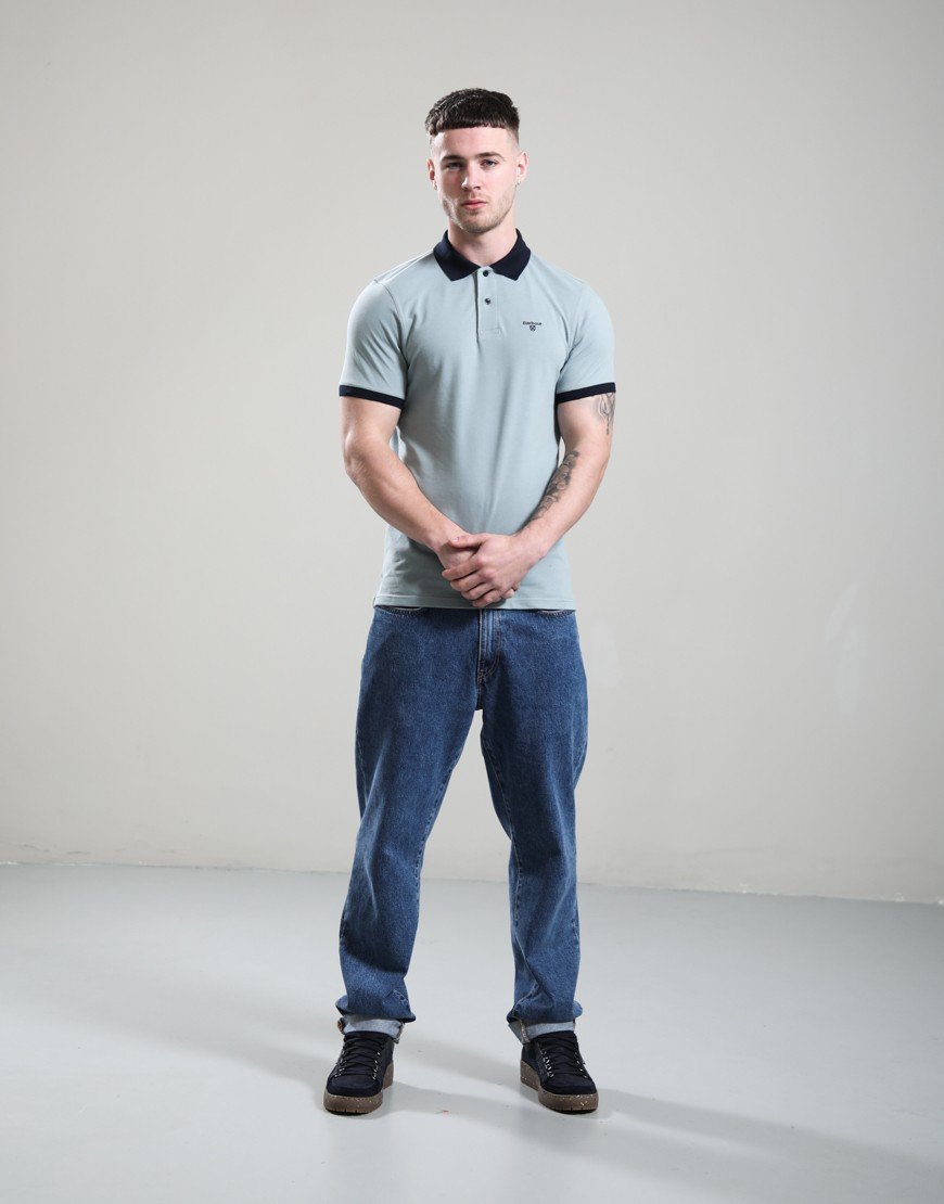 Barbour Lynmouth Tipped Tailored Fit Polo Shirt Lead