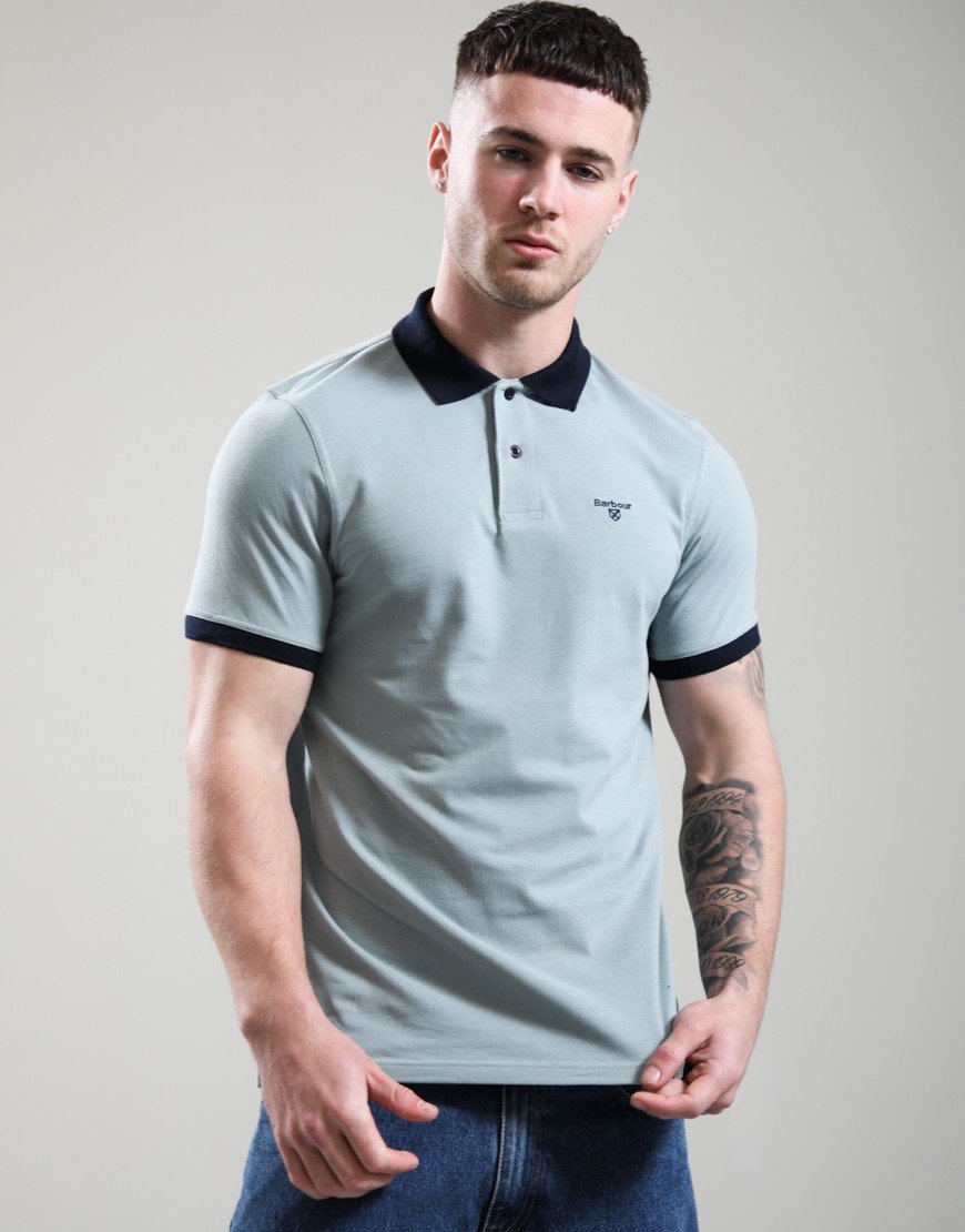 Barbour Lynmouth Tipped Tailored Fit Polo Shirt Lead