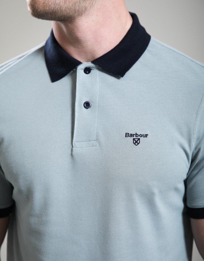 Barbour Lynmouth Tipped Tailored Fit Polo Shirt Lead