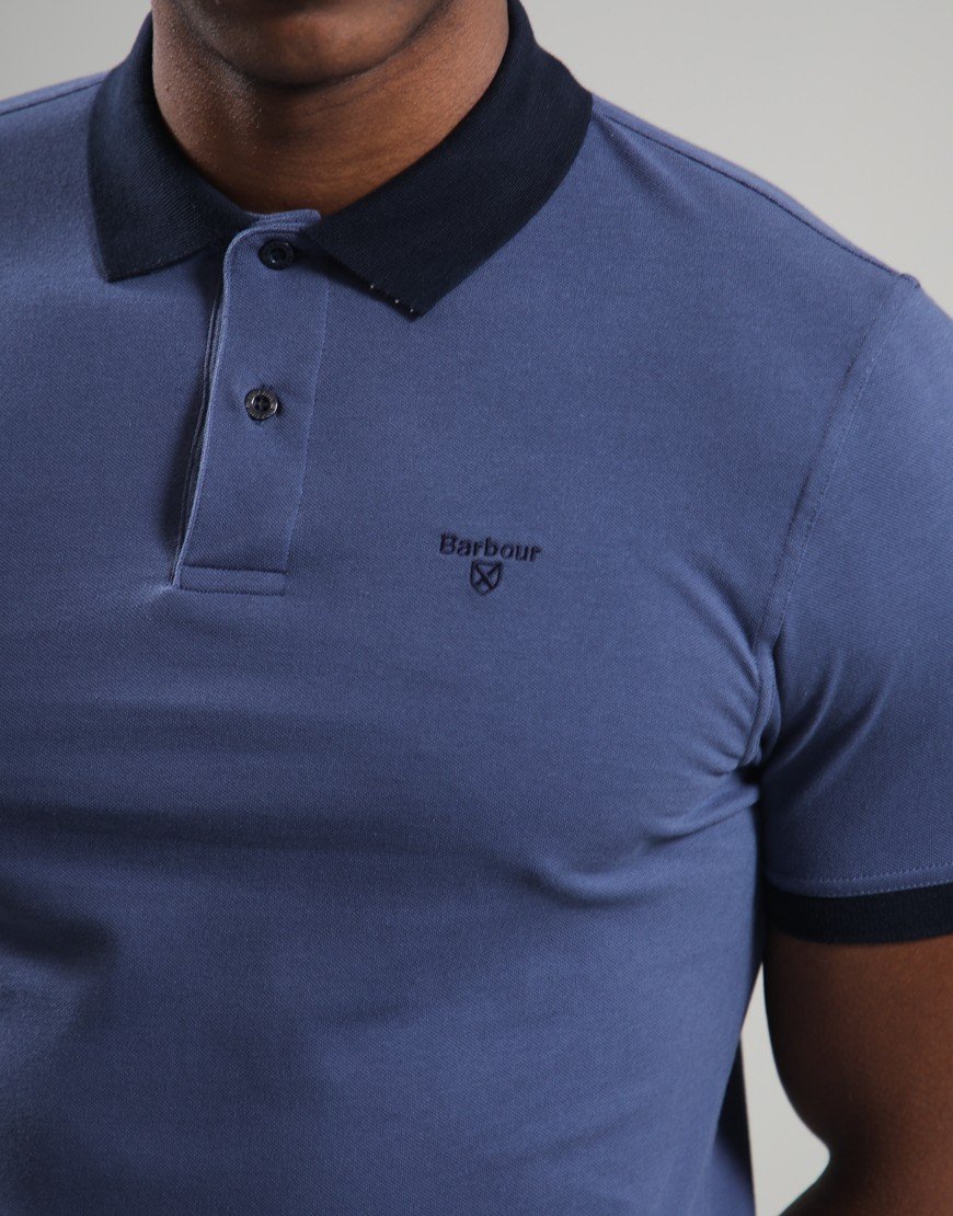 Barbour Lynmouth Tipped Tailored Fit Polo Shirt Oceana