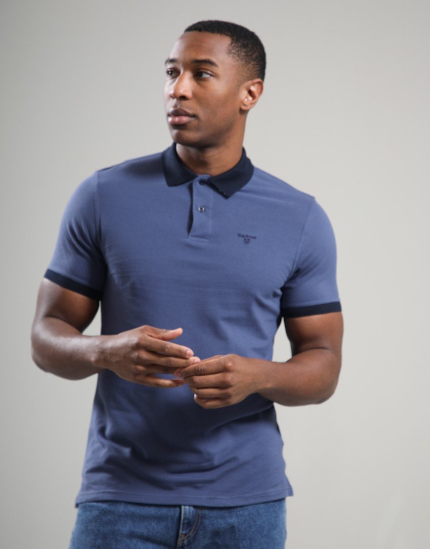 Barbour Lynmouth Tipped Tailored Fit Polo Shirt Oceana