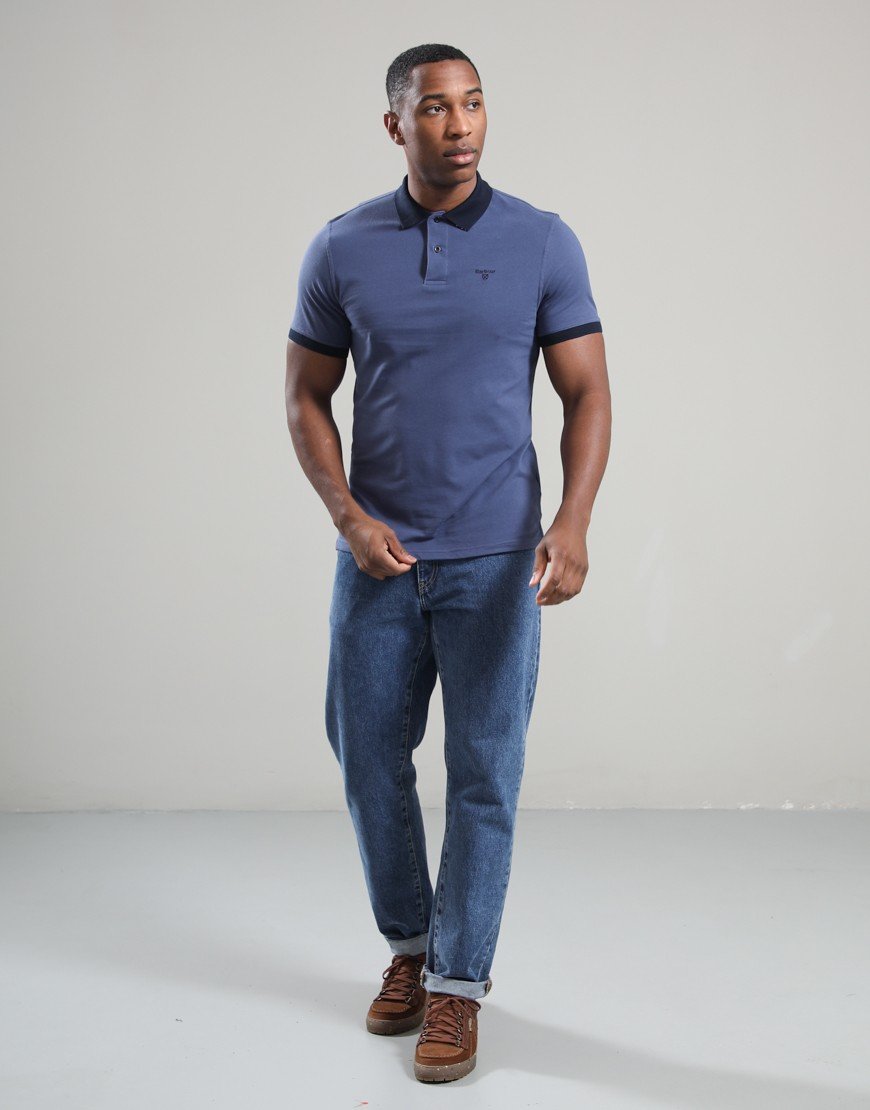 Barbour Lynmouth Tipped Tailored Fit Polo Shirt Oceana
