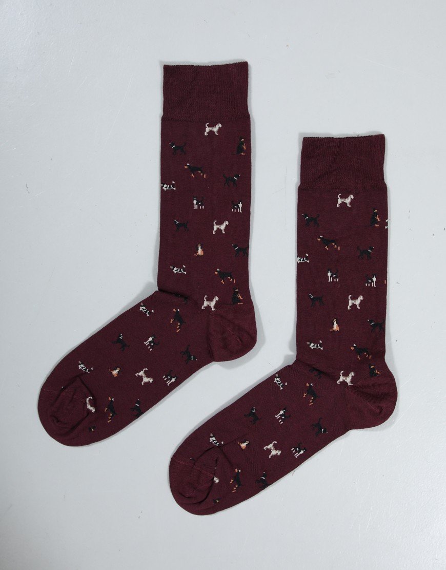 Barbour Mavin Socks Bordeaux/Dog