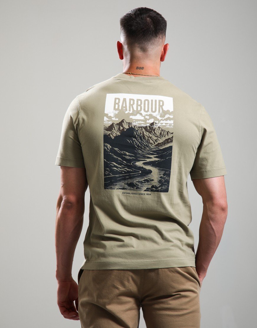 Barbour Morden Relaxed Graphic T-Shirt Grey Olive