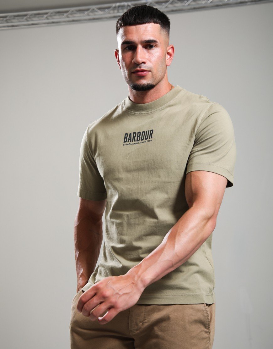 Barbour Morden Relaxed Graphic T-Shirt Grey Olive