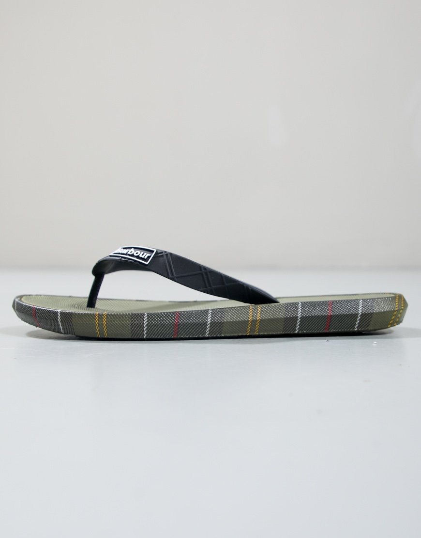 Barbour Oakdale Sandal  Olive/Classic Tartan