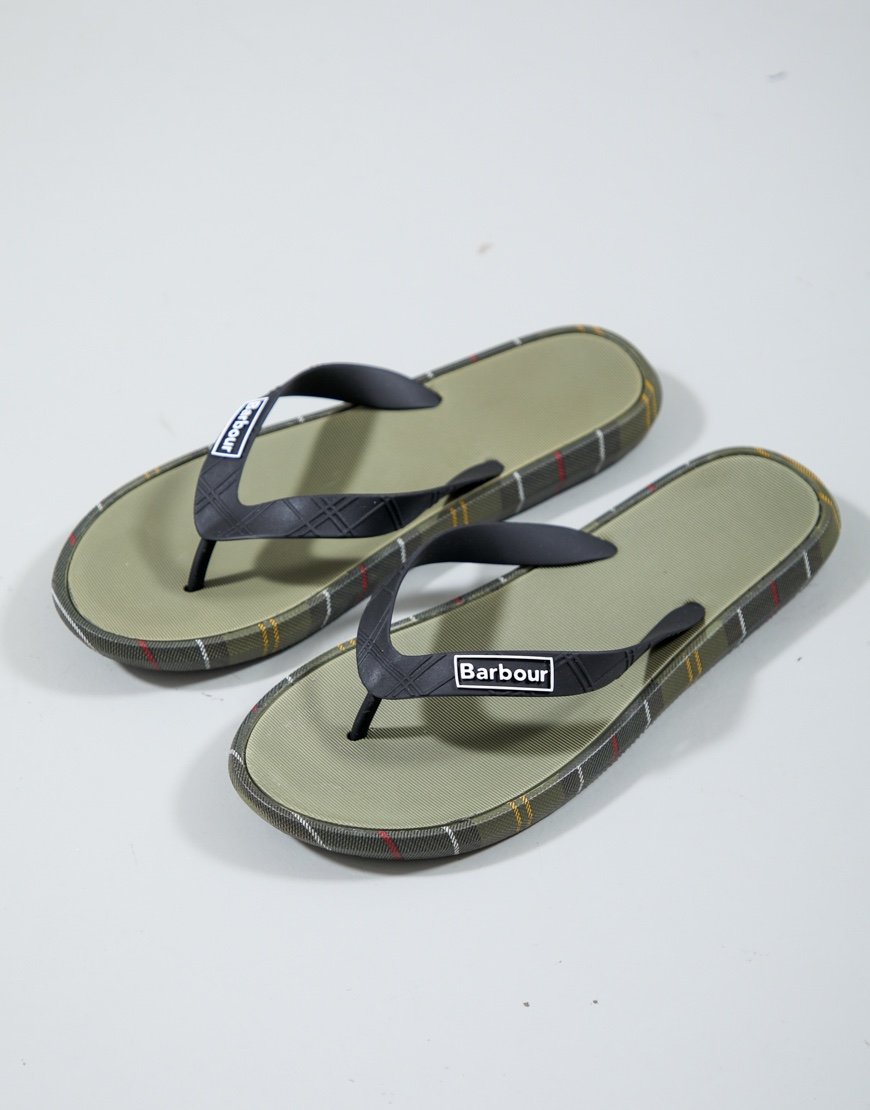 Barbour Oakdale Sandal  Olive/Classic Tartan