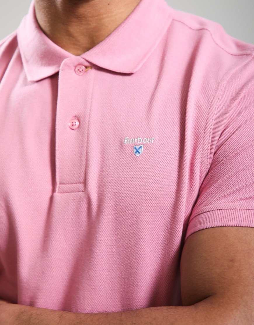 Barbour Original Sports Polo Shirt True Pink
