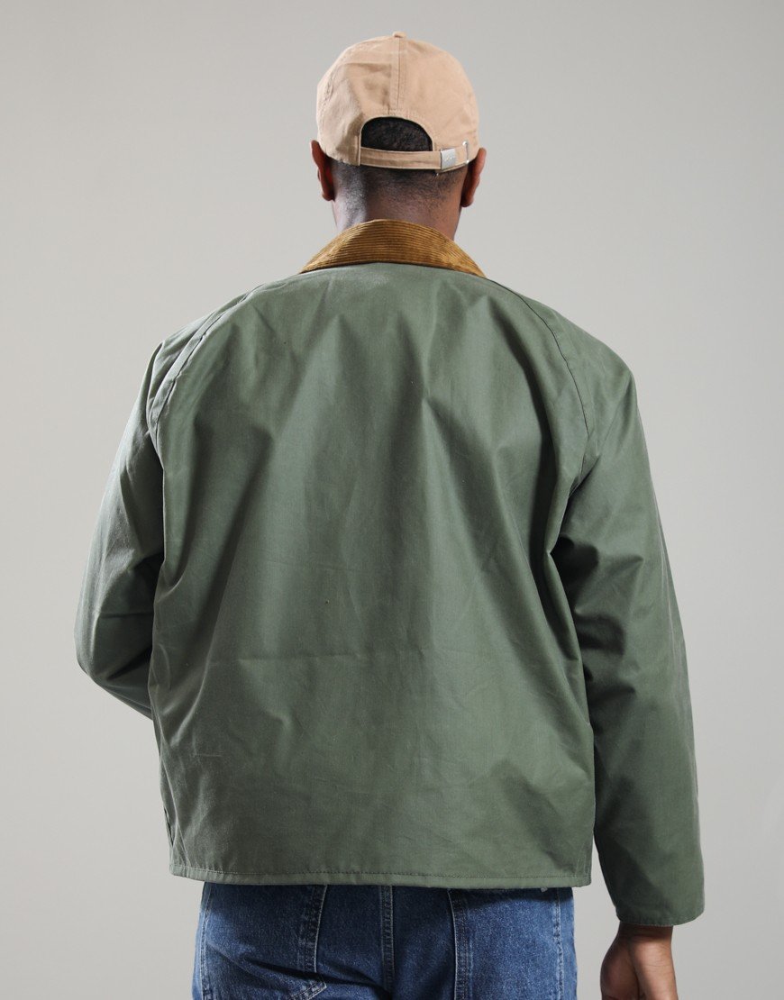 Barbour Oversized Transport Wax Jacket Light Moss