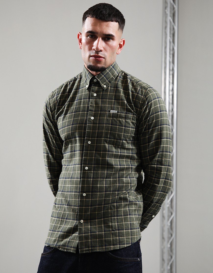 Barbour Pelton Regular Long Sleeve Shirt Olive