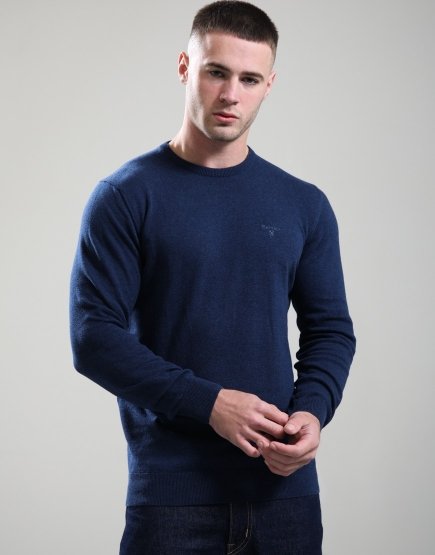 Barbour Pima Cotton Crew Neck Knit Inky Marl