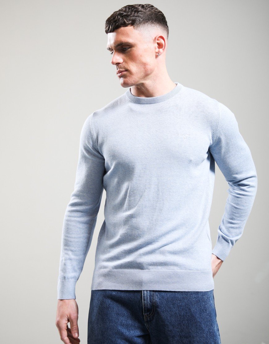 Barbour Pima Cotton Crew Neck Knit Blue Haze