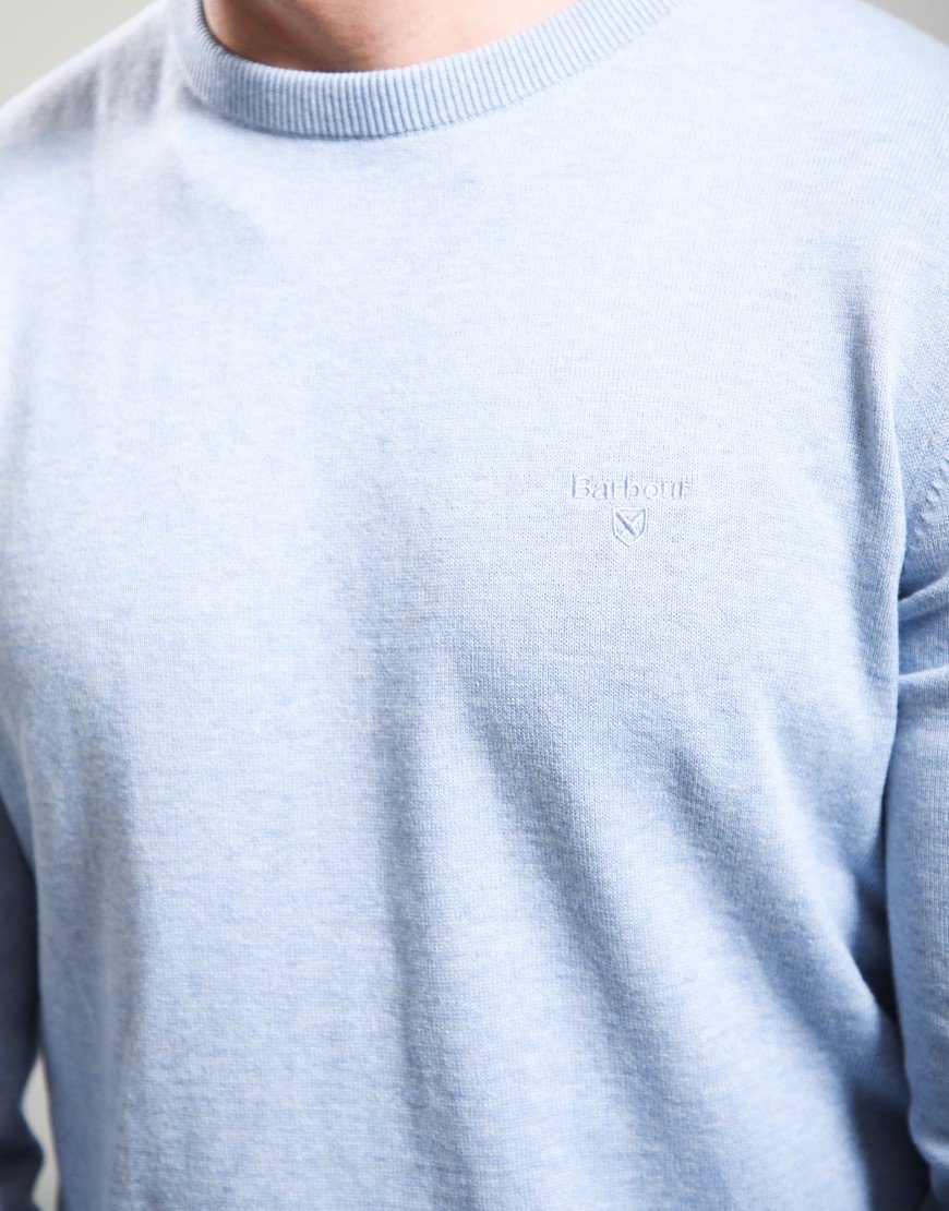 Barbour Pima Cotton Crew Neck Knit Blue Haze
