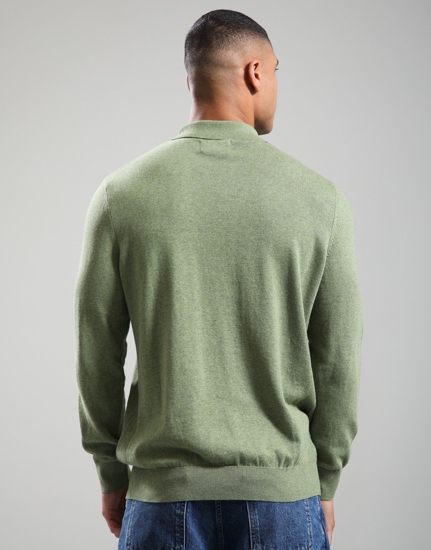 Barbour Pima Cotton Knitted Polo Shirt Laurel Green