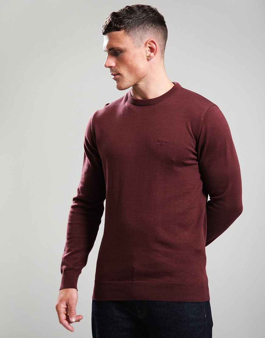 Barbour Pima Crew Knit Burnt Heather