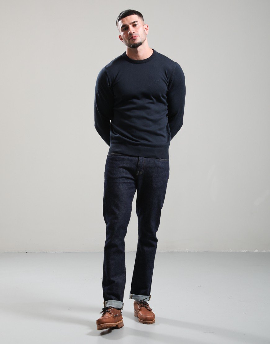 Barbour Pima Cotton Crew Neck Knit Navy
