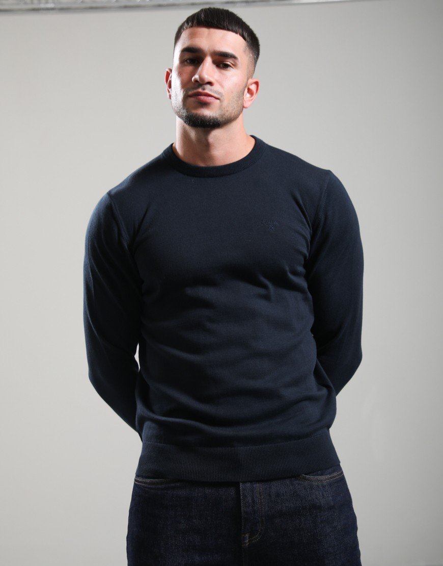 Barbour Pima Cotton Crew Neck Knit Navy