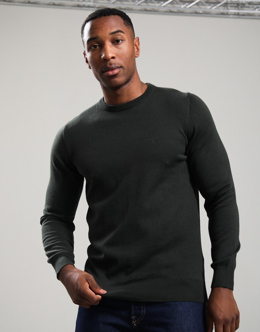 Barbour Pima Cotton Crew Neck Knit Sage