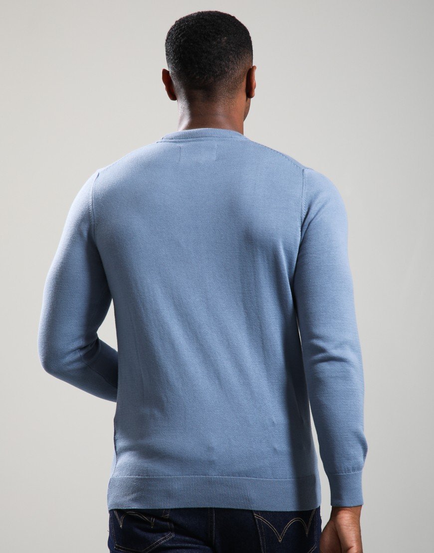 Barbour Pima Cotton Crew Neck Knit Tarn Blue