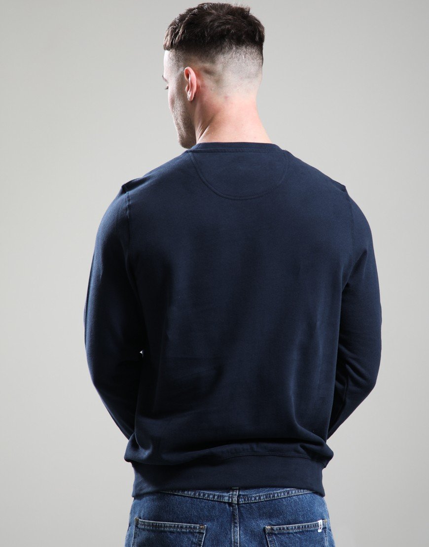 Barbour Pique Logo Crew Sweatshirt Navy