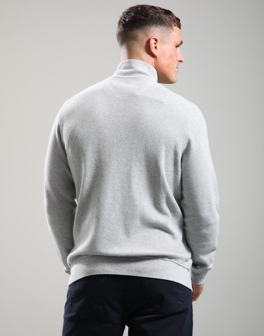 Barbour Pique Interlock Half Zip Sweat Grey Marl