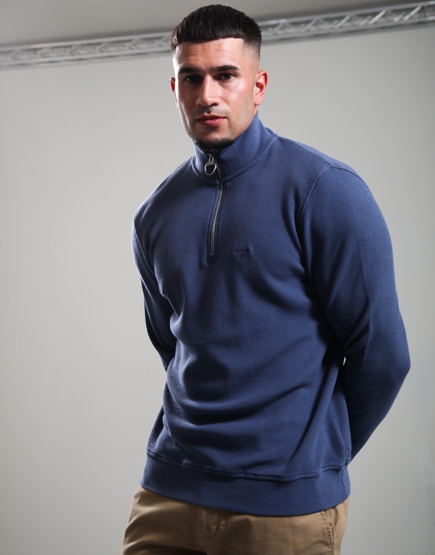 Barbour Pique Interlock Half Zip Sweat Oceana