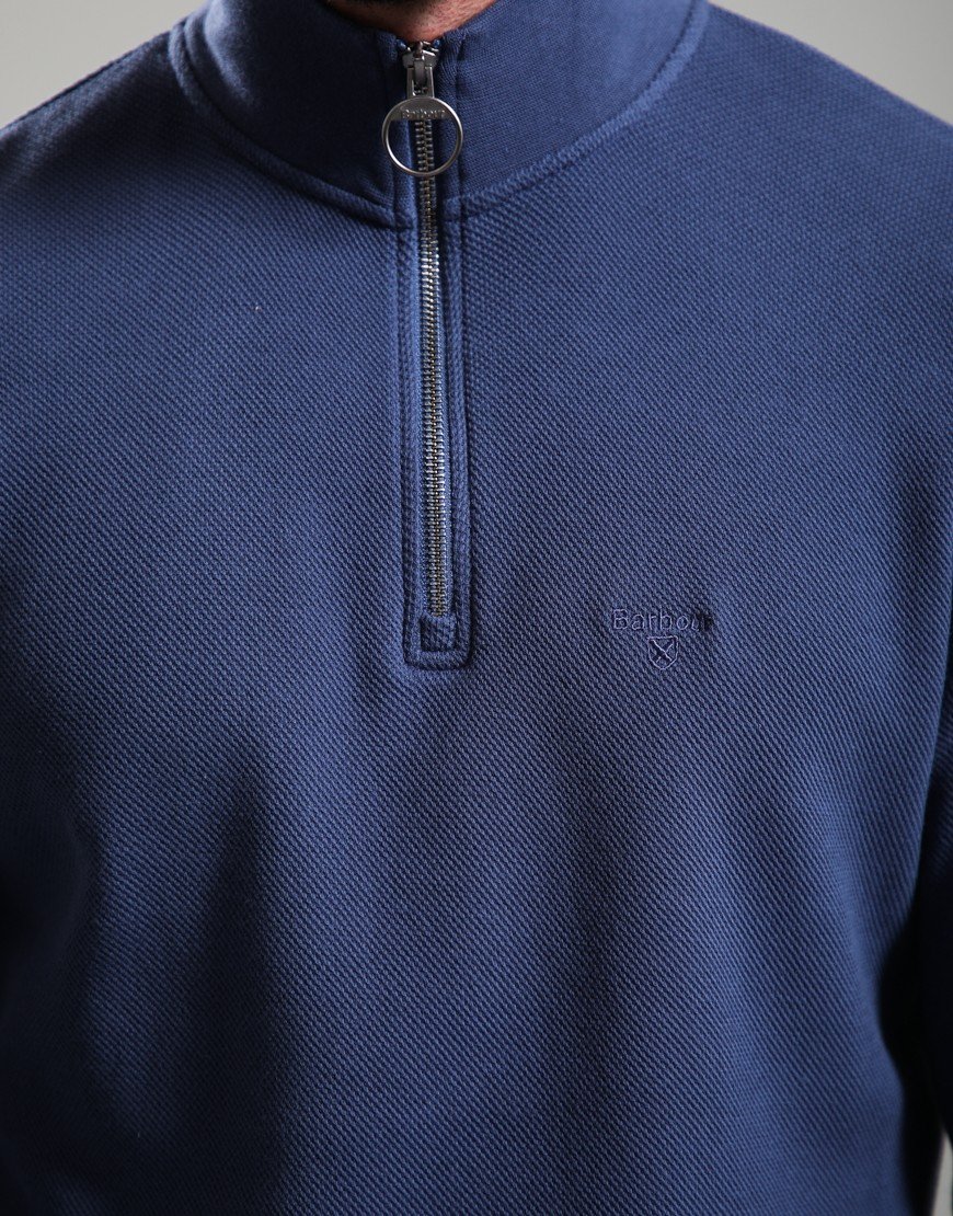 Barbour Pique Interlock Half Zip Sweat Oceana