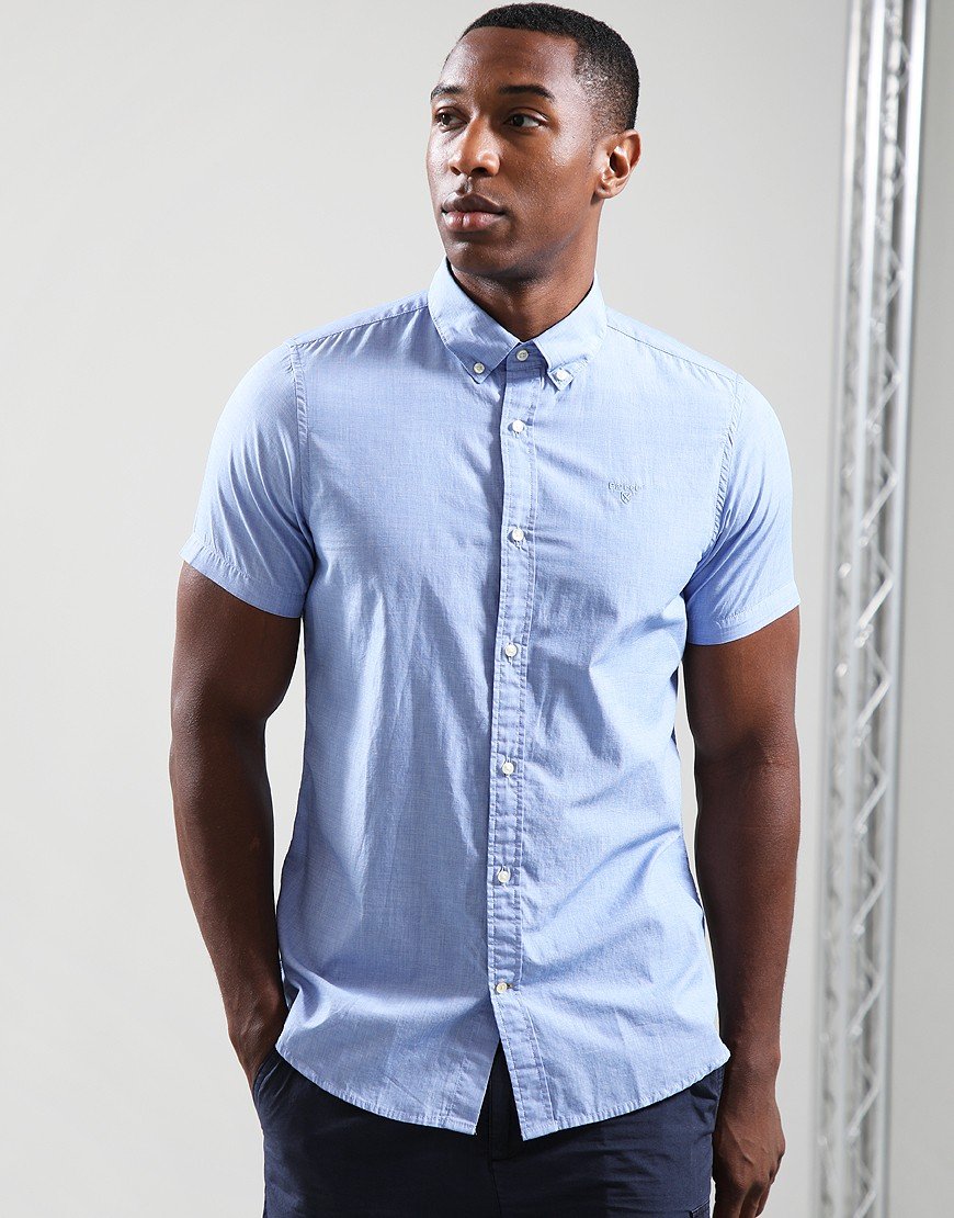 Barbour Crest Poplin Tailored Shirt Sky