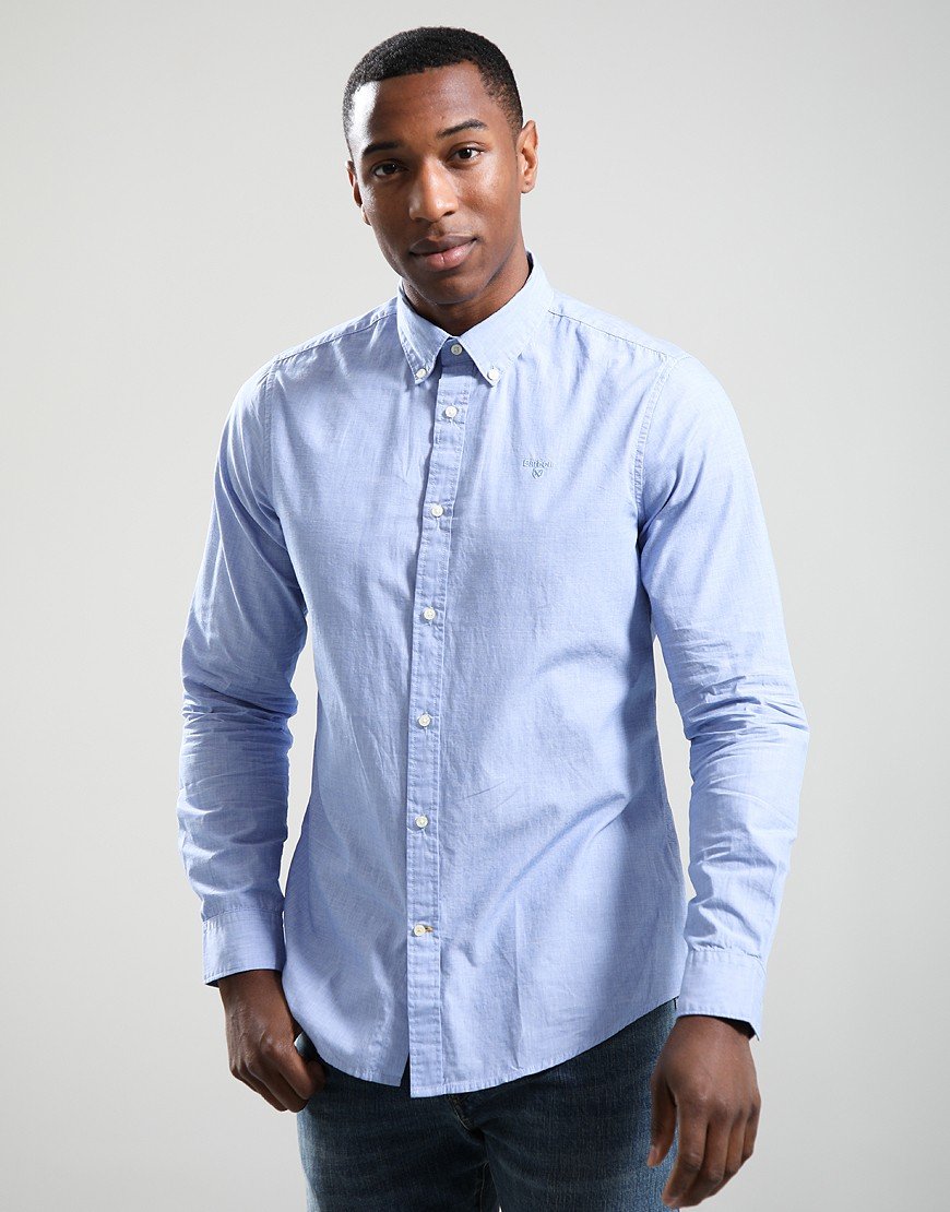 Barbour Poplin Crest Long Sleeve Shirt Sky