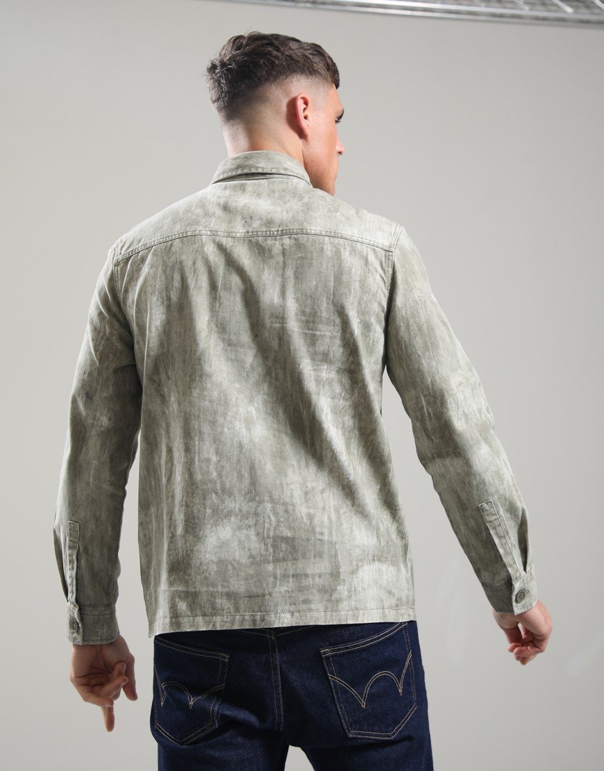 Barbour Ross Printed Overshirt Grey Olive