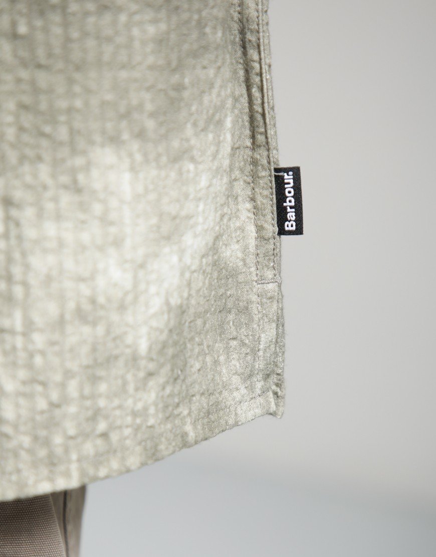 Barbour Ross Printed Short-Sleeved Relaxed Shirt Grey Olive