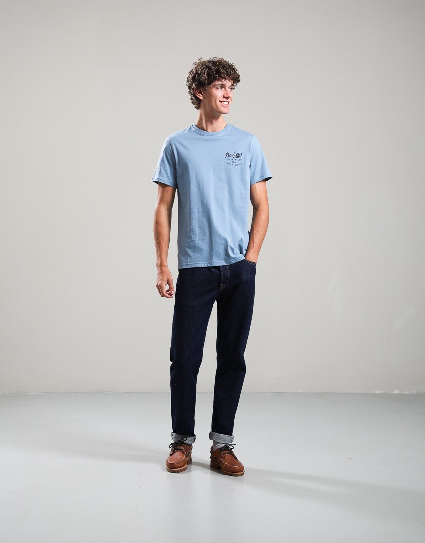 Barbour Script Graphic T-Shirt Tarn Blue
